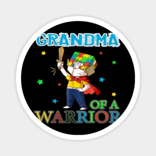 Autism T-ShirtAutism Grandma Of A Warrior Autism Awareness Shirts Magnet